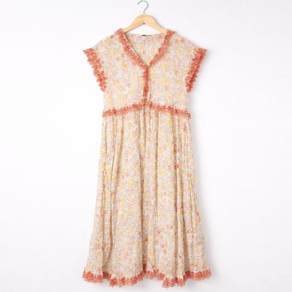 Free People Milania Forever flowy & floral Maxi XS Cottagecore Romantic Boho - Picture 4 of 6